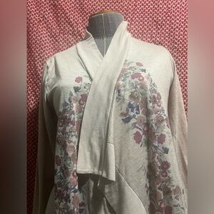 Light floral sweater jacket